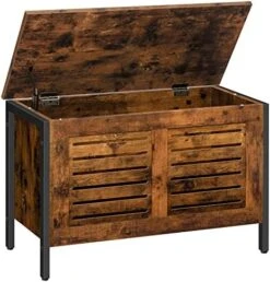 HOOBRO Storage Chest, Wooden Toy Chest, Retro Toy Box Organizer With Safety Hinge, Sturdy Storage Bench, Metal Frame, Supports 220 Lb, Louvered Door, Rustic Brown BF85CW01G1 -Amazon Store 51p3cOQ9mDL. AC