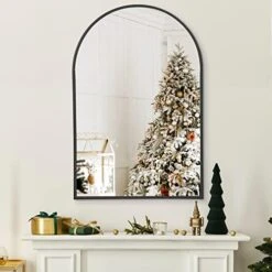 COFENY Arched Mirror, 31"x33" Black Bathroom Mirror With Metal Frame, Wall Mounted Mirrors Decor Modern Dresser Mirror For Bedroom Living Room Entryway -Amazon Store 51p7NFJTNrL. AC