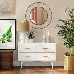 RiteSune 28 Inch Round Rattan Wall Mirror, Black Metal Frame Decorative Mirror, Fit For Bathroom, Vanity, Living Room, Bedroom, Entryway 9 RiteSune 28 Inch Round Rattan Wall Mirror, Black Metal Frame Decorative Mirror, Fit For Bathroom, Vanity, Living Room, Bedroom, Entryway -Amazon Store 51p7i71AhUL