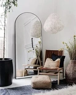 Otlsh 16"x48" Arched Mirror, Wall Mirror, Hanging Mirrors With Leather Strap, Full Length Mirror, Wall Mounted Arch Mirror, For Living Room, Bathroom, Bedroom, Entryway -Black -Amazon Store 51p7kQFVP4L. AC