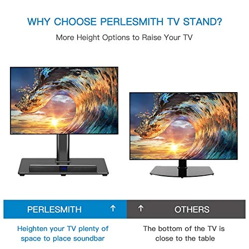 PERLESMITH Universal TV Stand Table Top TV Base For 37-70 Inch LCD LED OLED 4K Flat Screen TVs-Height Adjustable TV Mount Stand With Tempered Glass Base, VESA 600x400mm, Holds Up To 99lbs PSTVS11 5 PERLESMITH Universal TV Stand Table Top TV Base For 37-70 Inch LCD LED OLED 4K Flat Screen TVs-Height Adjustable TV Mount Stand With Tempered Glass Base, VESA 600x400mm, Holds Up To 99lbs PSTVS11 - Image 3