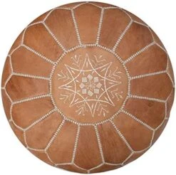 Premium Moroccan Leather Pouf - Handmade - Delivered Stuffed - Ottoman, Footstool, Floor Cushion (Cognac Brown) 30 Premium Moroccan Leather Pouf - Handmade - Delivered Stuffed - Ottoman, Footstool, Floor Cushion (Cognac Brown) -Amazon Store 51pKErzMMgL. AC