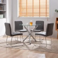 Bacyion Round Glass Dining Table Set For 2 - PU Leather Modern Dining Room Table Set For Small Spaces 3 Pieces Kitchen Tempered Glass Table And Chairs For Home Kitchen Living Room (Black) 21 Bacyion Round Glass Dining Table Set For 2 - PU Leather Modern Dining Room Table Set For Small Spaces 3 Pieces Kitchen Tempered Glass Table And Chairs For Home Kitchen Living Room (Black) -Amazon Store 51pMNJeHBL. AC