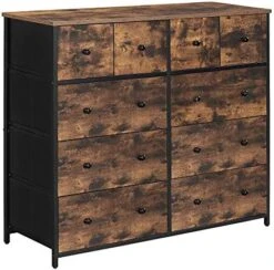 SONGMICS Dresser For Bedroom, Chest Of Drawers, 7 Fabric Drawers With Handles, Rustic Brown And Black ULTS137B01 -Amazon Store 51pQUrL38rL. AC