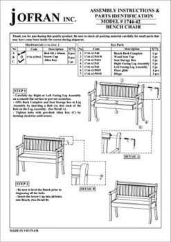 Jofran Artisan's Craft Storage Bench Weathered White, 42" W X 23" D X 35" H, Finish, (Set Of 1) -Amazon Store 51pVybE8x3L