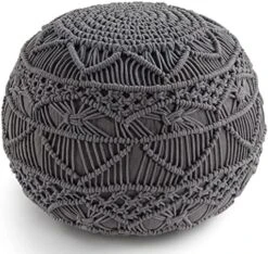 Pouf Ottoman - Hand Knitted Macrame Ottoman Pouf, Large Pouf Ottoman Foot Rest For Couch, 100% Cotton Cord, Poufs For Living Room, Floor Pouf Ottoman - 20 Diameter X 14 Height - Pure Natural 28 Pouf Ottoman - Hand Knitted Macrame Ottoman Pouf, Large Pouf Ottoman Foot Rest For Couch, 100% Cotton Cord, Poufs For Living Room, Floor Pouf Ottoman - 20 Diameter X 14 Height - Pure Natural -Amazon Store 51pgpunoRuL. AC