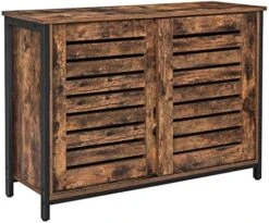 VASAGLE Lowell Sideboard, Kitchen Cabinet With Shutter Sliding Doors, Floor Storage Cupboard, Living Room, Hallway, 13.8" D X 39.4" W X 27.6" H, Rustic Brown 16 VASAGLE Lowell Sideboard, Kitchen Cabinet With Shutter Sliding Doors, Floor Storage Cupboard, Living Room, Hallway, 13.8" D X 39.4" W X 27.6" H, Rustic Brown -Amazon Store 51pqr6TaYuL. AC