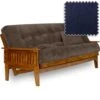 Nirvana Futons Eastridge Futon Set - Queen Size, Frame, Premium 8" Mattress, Cancun Sapphire Cover