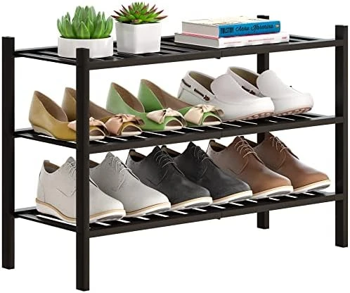 FILWH Bamboo Shoe Rack Stackable Shoe Shelf Storage Organizer For Unit Entryway Hallway And Closet Sturdy Freestanding Shoe Shelf Natural (3 Tier) 12 FILWH Bamboo Shoe Rack Stackable Shoe Shelf Storage Organizer For Unit Entryway Hallway And Closet Sturdy Freestanding Shoe Shelf Natural (3 Tier) - Image 10