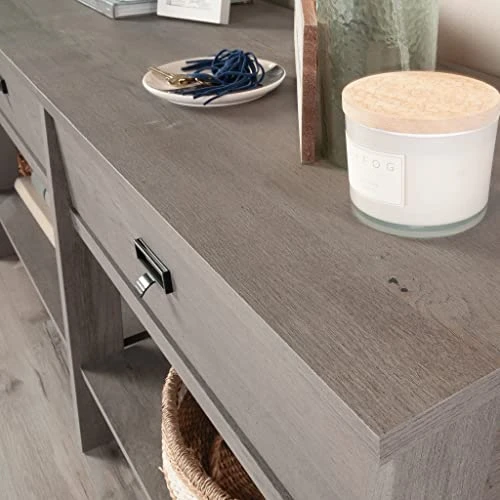 Sauder Trestle Credenza, For TV's Up To 60", Mystic Oak Finish 6 Sauder Trestle Credenza, For TV's Up To 60", Mystic Oak Finish - Image 4