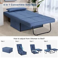 Mdeam Sleeper Chair Bed Sofa Bed 4 In 1 Multi-Function Folding Ottoman Bed With Adjustable Backrest For Small Apartment/Living Room,No Installation(Light Blue) -Amazon Store 51q4Zm50FAL