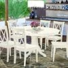 East West Furniture AVCL7-LWH-W Dining Set, 7-Pieces