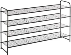 YMYNY Freestanding Shoe Racks, 3 Tiers Stackable & Adjustable Shoe Storage Shelf, Metal Wire Grid Shoe Organizer For 12-16 Pairs, For Entryway, Closet, Bedroom, Black, 26.8" L, UHXJ301B 22 YMYNY Freestanding Shoe Racks, 3 Tiers Stackable & Adjustable Shoe Storage Shelf, Metal Wire Grid Shoe Organizer For 12-16 Pairs, For Entryway, Closet, Bedroom, Black, 26.8" L, UHXJ301B -Amazon Store 51qaiTcQsfL. AC