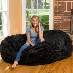 Comfy Sacks Memory Foam Bean Bag Chair, Black Furry 19 Comfy Sacks Memory Foam Bean Bag Chair, Black Furry -Amazon Store 51qbsD9LafL