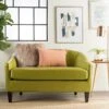 Isolde Modern Petite Loveseat (Fabric Or Leather) (Green Leather) -Amazon Store 51r7FgTR3eL