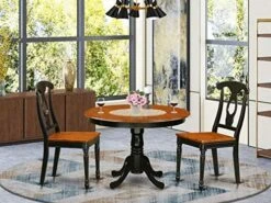 EAST WEST FURNITURE 5 Pc Set With A Round Kitchen Table And 4 Leather Dinette Chairs In Linen White 18 EAST WEST FURNITURE 5 Pc Set With A Round Kitchen Table And 4 Leather Dinette Chairs In Linen White -Amazon Store 51r9H31u64L. AC