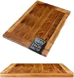 HEIRLOUM Reclaimed Wood Table Top - Rustic Recycled Solid Wooden Piece Perfect For Signs, Kitchens, Dining And Coffee Table Tops (Reclaimed Wood Table Top With Metal Edge,  36" X 36") -Amazon Store 51rDy2KO3BL. AC