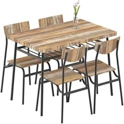STHOUYN 43" Dinning Table Sets For 4, Industrial Rectangular Kitchen Table And Chairs Set, Metal Frame & Storage Rack, Kitchen, Dining Room, Dinette, Breakfast Small Space (Brown (5 Piece)) 14 STHOUYN 43" Dinning Table Sets For 4, Industrial Rectangular Kitchen Table And Chairs Set, Metal Frame & Storage Rack, Kitchen, Dining Room, Dinette, Breakfast Small Space (Brown (5 Piece)) -Amazon Store 51rGjLdJxgL. AC