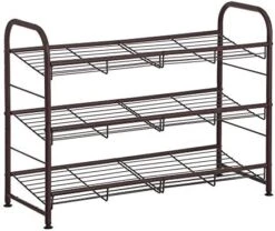 SONGMICS Stackable Shoe Rack, 3-Tier Shoe Rack Storage Organizer, Holds Up To 12 Pairs, Steel, 27 X 10.8 X 19.5 Inches, For High Heels, Sneakers, Slippers, In The Entryway, Closet, Black ULMR066B01 -Amazon Store 51rKvO2X41L. AC