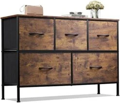 WLIVE Dresser For Bedroom With 5 Drawers, Wide Chest Of Drawers, Fabric Dresser, Storage Organizer Unit With Fabric Bins For Closet, Living Room, Hallway, Nursery, Dark Grey -Amazon Store 51rNvIJ9J1L. AC