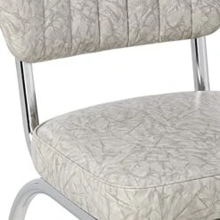Richardson Seating Single Tone Channel Handle Back Retro Kitchen Chair With 2" Box Seat, Cracked Ice Grey, 18" -Amazon Store 51rP2xxUvqS