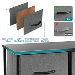 Dresser, Dresser For Bedroom, Drawer Dresser Organizer Storage Drawers Fabric Dresser With 5 Drawers, Chest Of Drawers With Fabric Bins, Long Dresser With Wood Top For Bedroom, Closet, Entryway -Amazon Store 51rUffI5mkL