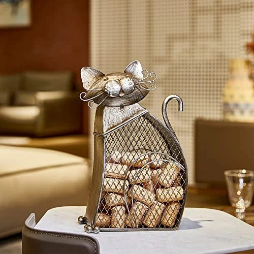 Yawill Cat Wine Cork Holder, 11.25" H Metal Adorable Cat Decorative Cork Holder And Cork Storage, Unique Gift For Cat Lovers And Wine Lovers, Holds About 50 Wine Corks 5 Yawill Cat Wine Cork Holder, 11.25" H Metal Adorable Cat Decorative Cork Holder And Cork Storage, Unique Gift For Cat Lovers And Wine Lovers, Holds About 50 Wine Corks - Image 3