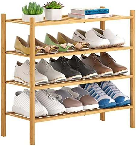 FILWH Bamboo Shoe Rack Stackable Shoe Shelf Storage Organizer For Unit Entryway Hallway And Closet Sturdy Freestanding Shoe Shelf Natural (3 Tier) 15 FILWH Bamboo Shoe Rack Stackable Shoe Shelf Storage Organizer For Unit Entryway Hallway And Closet Sturdy Freestanding Shoe Shelf Natural (3 Tier) - Image 13