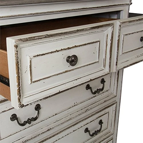 Liberty Furniture Industries Magnolia Manor 5 Drawer Chest, W38 X D19 X H54, White 5 Liberty Furniture Industries Magnolia Manor 5 Drawer Chest, W38 X D19 X H54, White - Image 3