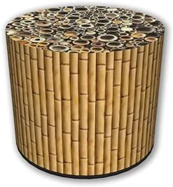 ZTOZZ Round Pouf Indoor - Printed Ottoman Foot Stool For Dining, Living Room Or Bedroom With Removable Cover - Platan Print -Amazon Store 51rlq1PSI6S. AC