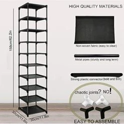 ZQWSYU 10 Tier Narrow Shoe Racks For Closets Durable Enterway Organizer Shoe Shelf Tall Shoe Stand, Metal -Amazon Store 51rlyfiPqwS