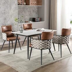BFZ Mid-Century Modern Dining Chairs Set Of 4, Handmade Woven Kitchen Chairs, Suede Fabric Dining Chairs With Metal Legs For Kitchen, Dining Room, Living Room 18 BFZ Mid-Century Modern Dining Chairs Set Of 4, Handmade Woven Kitchen Chairs, Suede Fabric Dining Chairs With Metal Legs For Kitchen, Dining Room, Living Room -Amazon Store 51rrPhym2TL