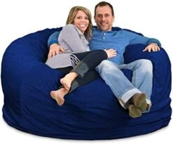 ULTIMATE SACK 6000 (6 Ft.) Bean Bag Chair Cover In Multiple Colors: Cover ONLY. (6000, Navy Suede) -Amazon Store 51rsDEHOMmL. AC