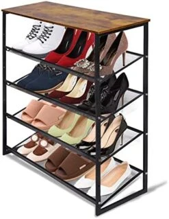 Garden 4 You 4-Tiers Shoe Storage Freestanding Organizer Modern 25.2 In Tilting Adjustable Shoe Rack, Stable, Durable For High Heels, Entryways, Hallways, Closets, Dormitory Rooms, Industrial, Brown 23 Garden 4 You 4-Tiers Shoe Storage Freestanding Organizer Modern 25.2 In Tilting Adjustable Shoe Rack, Stable, Durable For High Heels, Entryways, Hallways, Closets, Dormitory Rooms, Industrial, Brown -Amazon Store 51runtUgA2L. AC