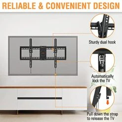 ELIVED UL Listed TV Wall Mount For Most 37-75 Inch Flat Screen Curved TVs, Universal Tilt TV Mount Fits 16”, 18”, 24” Studs, Low Profile Wall Mount TV Bracket Max VESA 600x400mm -Amazon Store 51rvOjNlacS