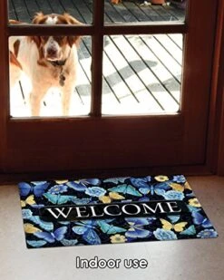Toland Home Garden 800392 Blue Butterfly Welcome Spring Welcome Door Mat 18x30 Inch Summer Outdoor Doormat For Entryway Indoor Entrance -Amazon Store 51rwXY6ByaL