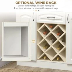 HOMCOM 73" Kitchen Hutch Cabinet With Countertop & Wine Storage, Freestanding Kitchen Pantry Storage Cabinet Buffet With Hutch, Modern Bar Cabinet With 6-Bottle Wine Rack, White 10 HOMCOM 73" Kitchen Hutch Cabinet With Countertop & Wine Storage, Freestanding Kitchen Pantry Storage Cabinet Buffet With Hutch, Modern Bar Cabinet With 6-Bottle Wine Rack, White -Amazon Store 51s3NXjZTfL