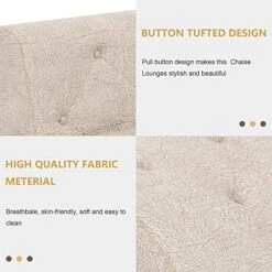 POINTANT Chaise Lounge Indoor Upholstered Armless Chaise Lounge Chair Button Modern Recliner Sofa Sleeper Sofa For Living Room, Bedroom-Beige -Amazon Store 51sJ3GHeMdL