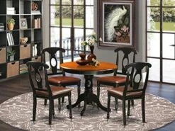 East West Furniture ANKE3-BLK-LC Dining Room Table Set, 3-Pieces -Amazon Store 51sLm1JFtaL. AC