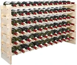 96 Bottle Modular Wine Rack Freestanding Floor Wine Holder, Stackable Wine Storage Rack Display Shelves, Solid Wood - Wobble-Free (96 Bottles) -Amazon Store 51sMe2AHsqL. AC
