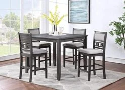 New Classic Furniture Gia 5-Piece Dining Table With Four Chairs, 42" Counter Set, Cherry -Amazon Store 51sTxTNCmOL. AC