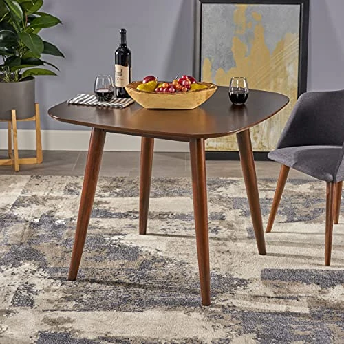 Christopher Knight Home Barron Fabric Dining Chairs, 2-Pcs Set, Charcoal & Bass Mid Century Modern Square Faux Wood Dining Table, Walnut Finish 9 Christopher Knight Home Barron Fabric Dining Chairs, 2-Pcs Set, Charcoal & Bass Mid Century Modern Square Faux Wood Dining Table, Walnut Finish - Image 7