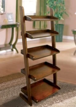 PayLessHere Ladder Shelf, 5-Tier Bookshelf, Storage Rack Shelves,Wood Shelves Leaning Against The Wall Or Stand Alone For Bedroom Living Room,Brown 5 PayLessHere Ladder Shelf, 5-Tier Bookshelf, Storage Rack Shelves,Wood Shelves Leaning Against The Wall Or Stand Alone For Bedroom Living Room,Brown -Amazon Store 51sZf3KgqRL