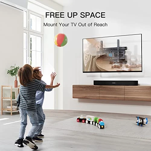 TV Wall Mount Full Motion Articulating Swivel Extension For Most 26-65 Inch Flat Curved TVs With Max VESA 400x400mm Up To 88lbs, Wall Mount TV Bracket Fits 12,16 Inch Wood Stud By Pipishell 6 TV Wall Mount Full Motion Articulating Swivel Extension For Most 26-65 Inch Flat Curved TVs With Max VESA 400x400mm Up To 88lbs, Wall Mount TV Bracket Fits 12,16 Inch Wood Stud By Pipishell - Image 4
