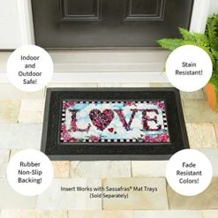 Evergreen Sassafras Love In The Clouds Interchangeable Entrance Doormat | Indoor And Outdoor | 22-inches X 10-inches | Non-Slip Backing | All-Season | Low Profile | Home Décor -Amazon Store 51sbKJ4g4mL