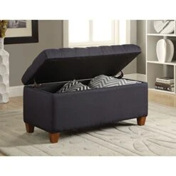 Coaster Home Furnishings Tufted Storage Bench Dark Navy, 18" D X 38" W X 18" H -Amazon Store 51sbgE5ndeL