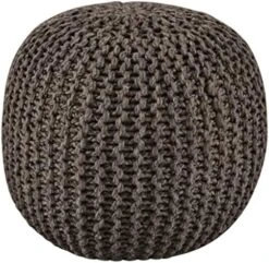Signature Design By Ashley Latricia Round Knitted Pouf Ottoman, 17 X 17 Inches, Black & White -Amazon Store 51sn6ZBIa0L. AC