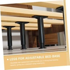 Veemoon 2pcs Bed Support Frame Adjustable Bed Frames Bed Stabilizer Bed Frame Support Leg Adjustable Bed Parts Telescopic Black Plastic Steel Bracket Bed Feet -Amazon Store 51srZGTDVjL