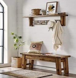 Alaterre Furniture Durango 60" L Industrial Wood Coat Hook Entryway Shelf -Amazon Store 51t39w4XviL