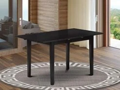 East West Furniture Mid Century NFT-BLK-T Modern Table Rectangular Tabletop And 53.5 X 31.5 X 29-Black Finish -Amazon Store 51t7A2aJraL. AC